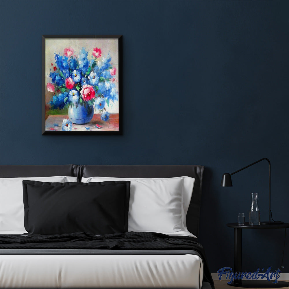 paint by numbers | Blue and red flowers | advanced flowers | FiguredArt