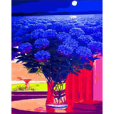 paint by numbers | Blue hydrangeas | advanced flowers landscapes | FiguredArt