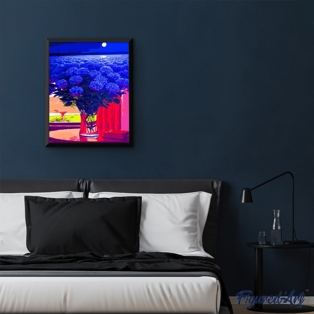 paint by numbers | Blue hydrangeas | advanced flowers landscapes | FiguredArt