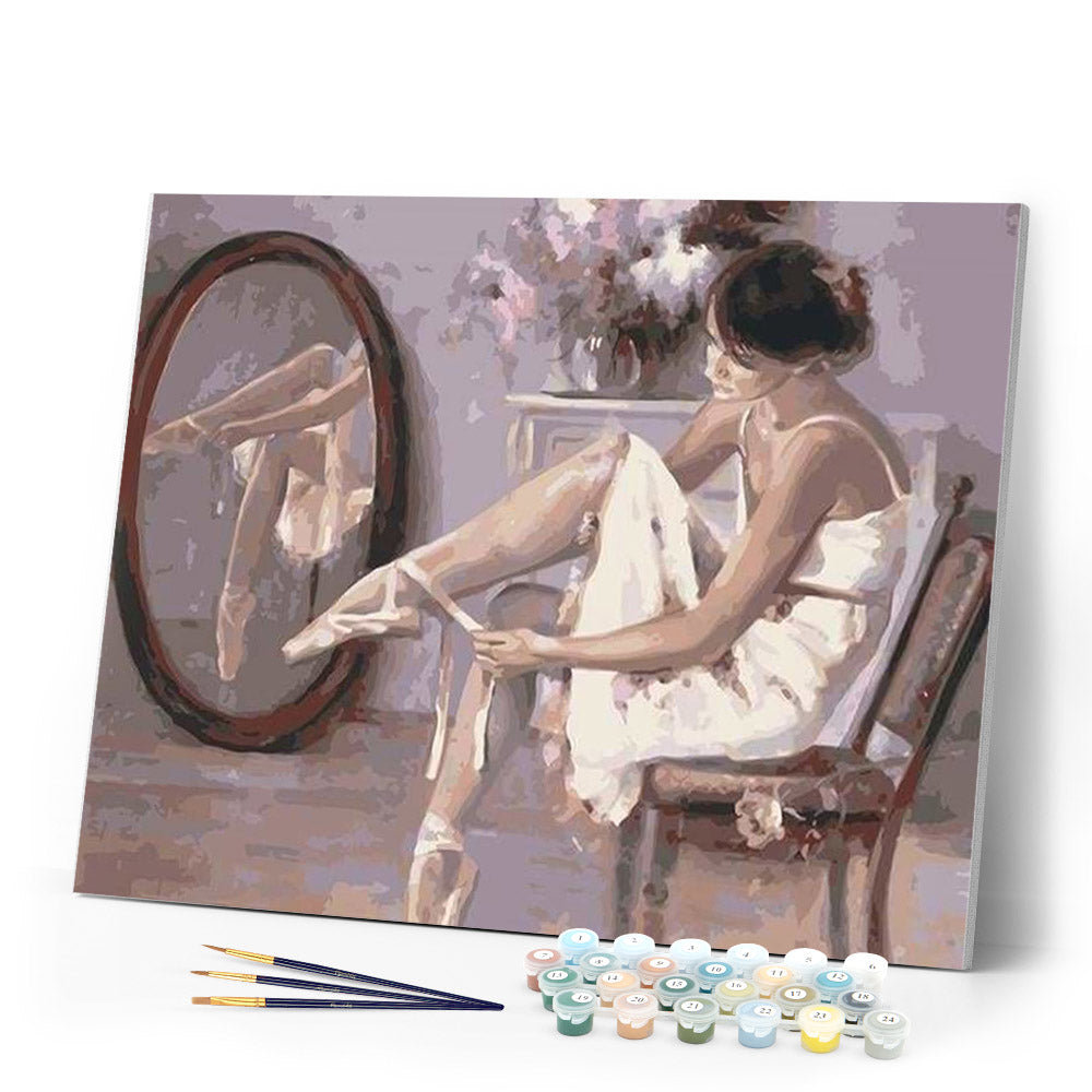 paint by numbers | Preparing ballerina shoes | dance easy | FiguredArt