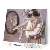 paint by numbers | Preparing ballerina shoes | dance easy | FiguredArt