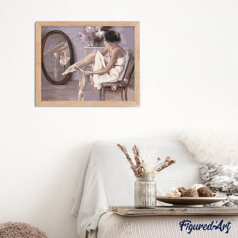 paint by numbers | Preparing ballerina shoes | dance easy | FiguredArt