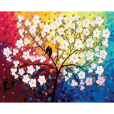 paint by numbers | Blooming Tree and Birds in Spring | flowers intermediate | FiguredArt