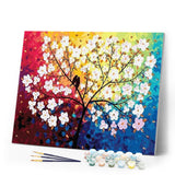 paint by numbers | Blooming Tree and Birds in Spring | flowers intermediate | FiguredArt