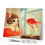 paint by numbers | Cat and Goldfish | animals cats easy | FiguredArt