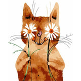 paint by numbers | Cat and Daisies | animals cats easy | FiguredArt