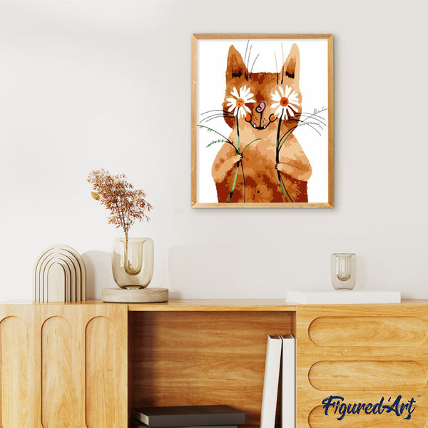 paint by numbers | Cat and Daisies | animals cats easy | FiguredArt