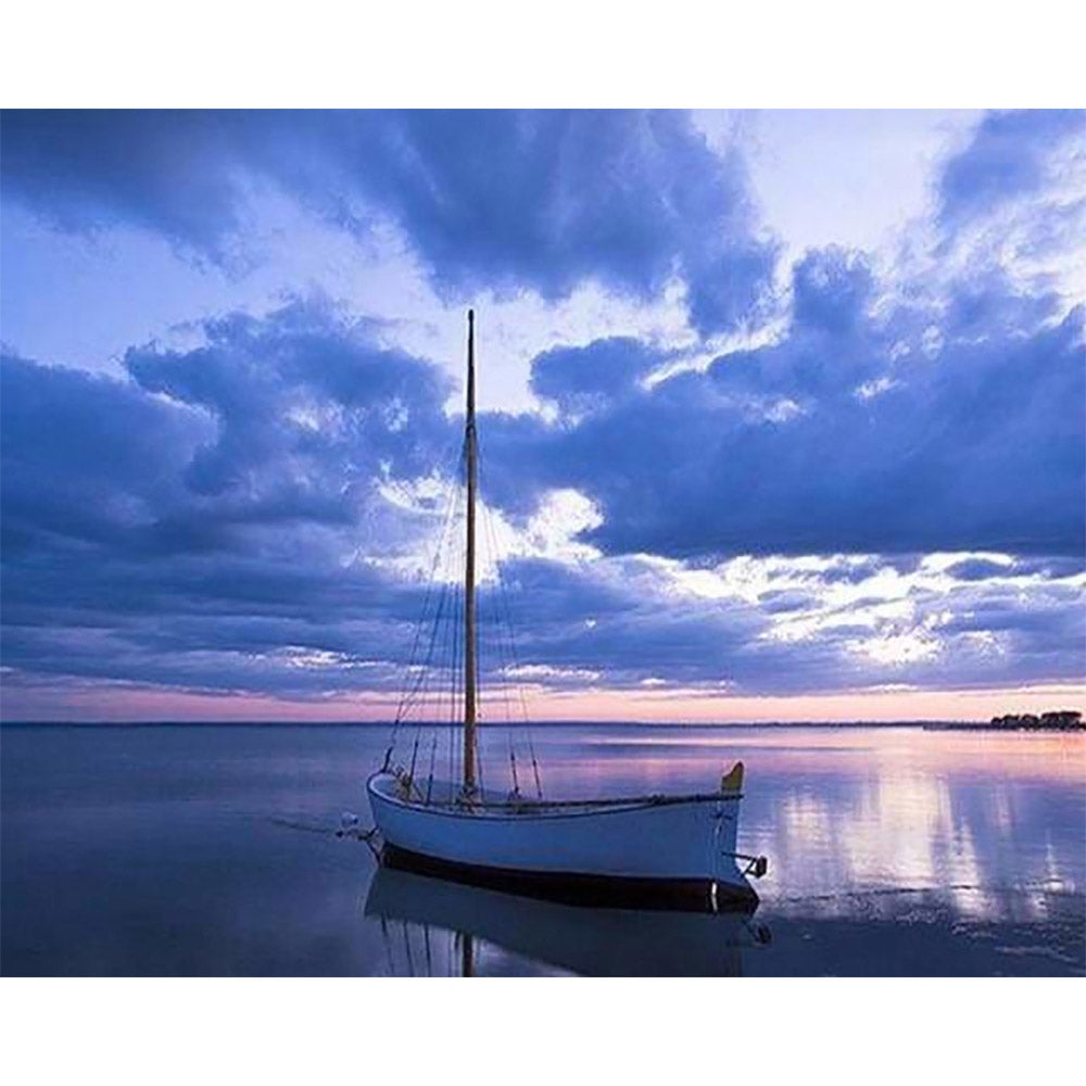 paint by numbers | Boat after the Storm | intermediate landscapes ships and boats | FiguredArt
