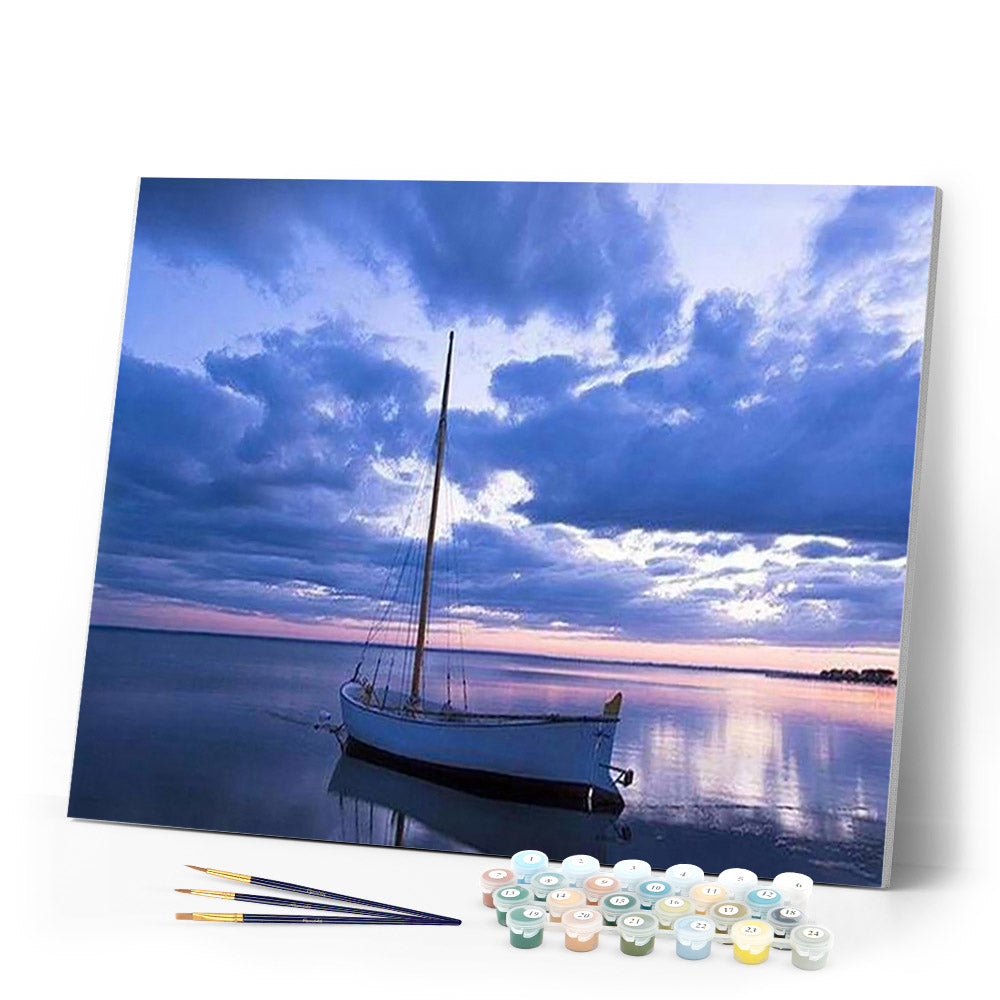paint by numbers | Boat after the Storm | intermediate landscapes ships and boats | FiguredArt