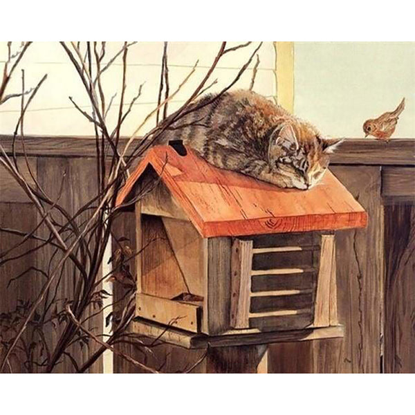 paint by numbers | Perched Cat | animals cats intermediate | FiguredArt