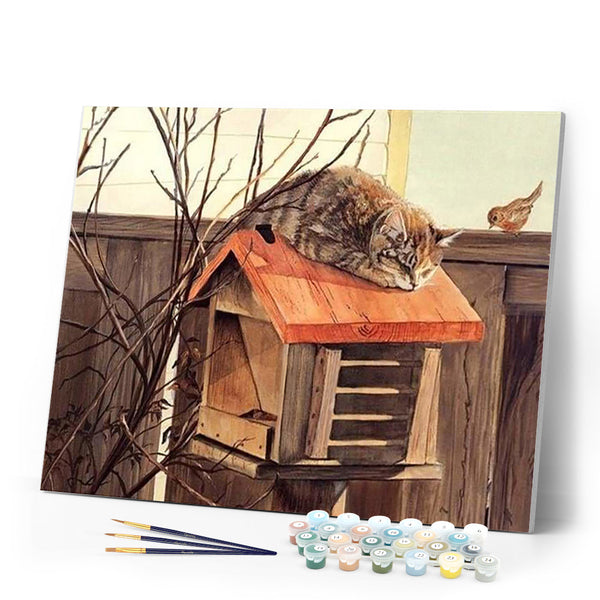 paint by numbers | Perched Cat | animals cats intermediate | FiguredArt