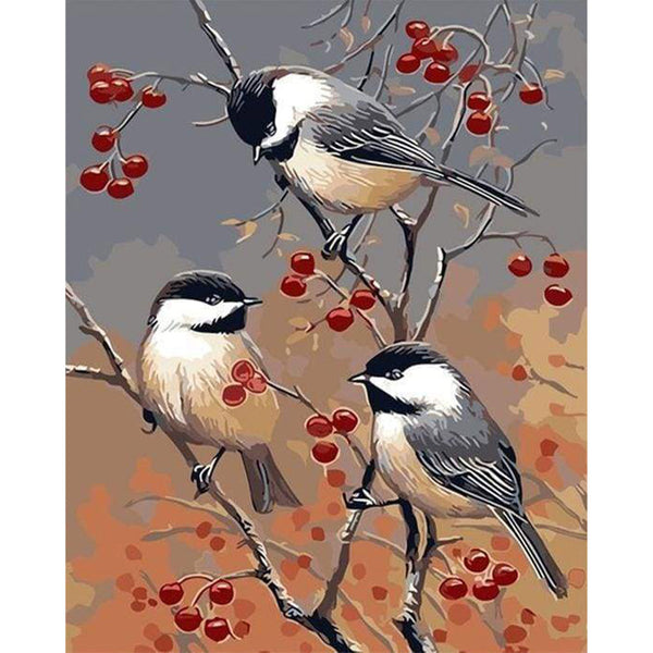 paint by numbers | Birds and Fruit Tree | animals birds easy | FiguredArt