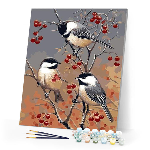 paint by numbers | Birds and Fruit Tree | animals birds easy | FiguredArt