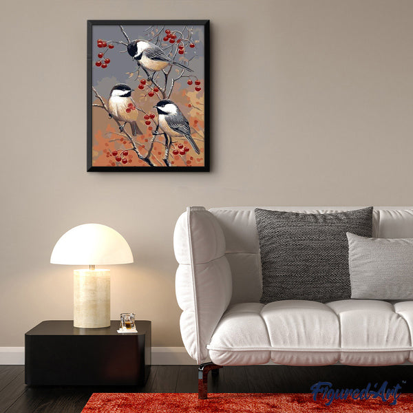 paint by numbers | Birds and Fruit Tree | animals birds easy | FiguredArt