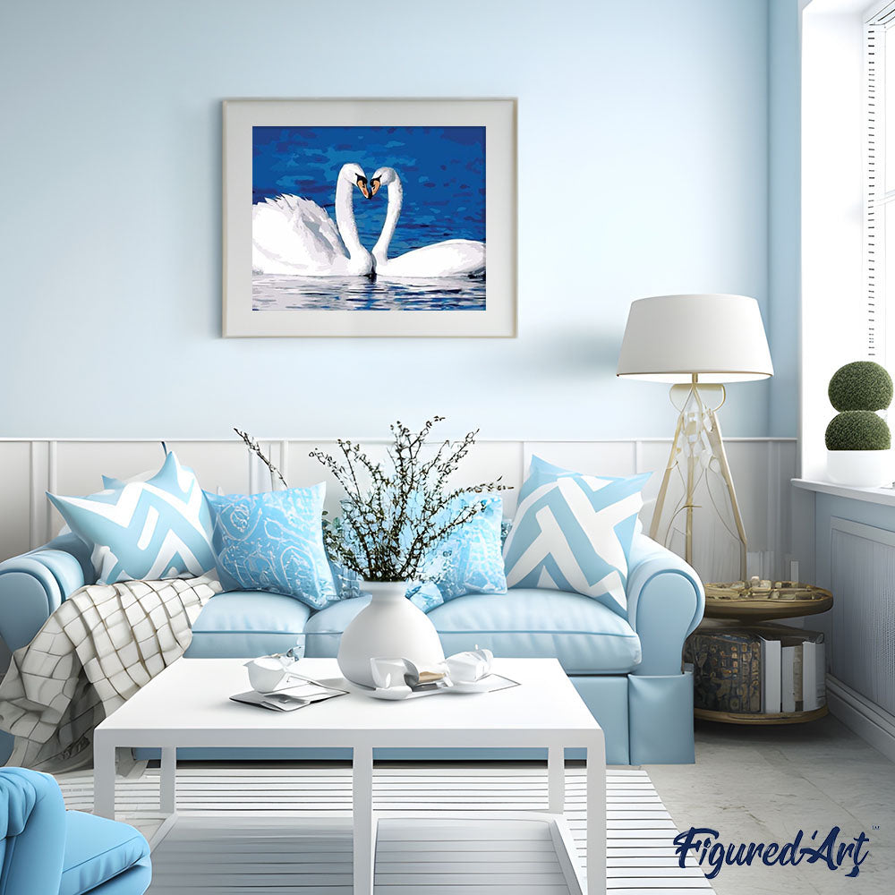 Paint by numbers - Two Swans – Figured'Art