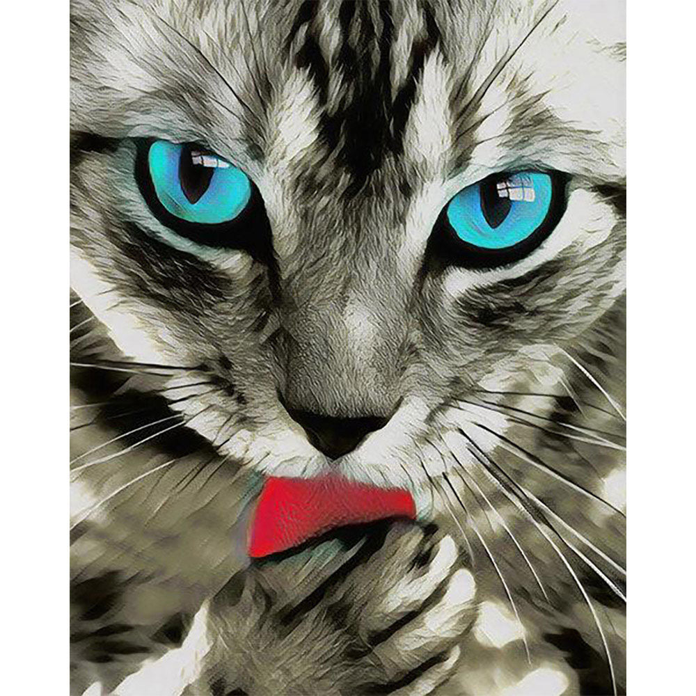 Paint by numbers | Beautiful Cat with Blue Eyes | animals cats intermediate | Figured'Art