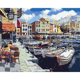 paint by numbers | Boats in Harbor | advanced landscapes ships and boats | FiguredArt