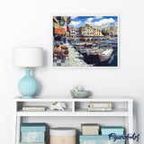 paint by numbers | Boats in Harbor | advanced landscapes ships and boats | FiguredArt
