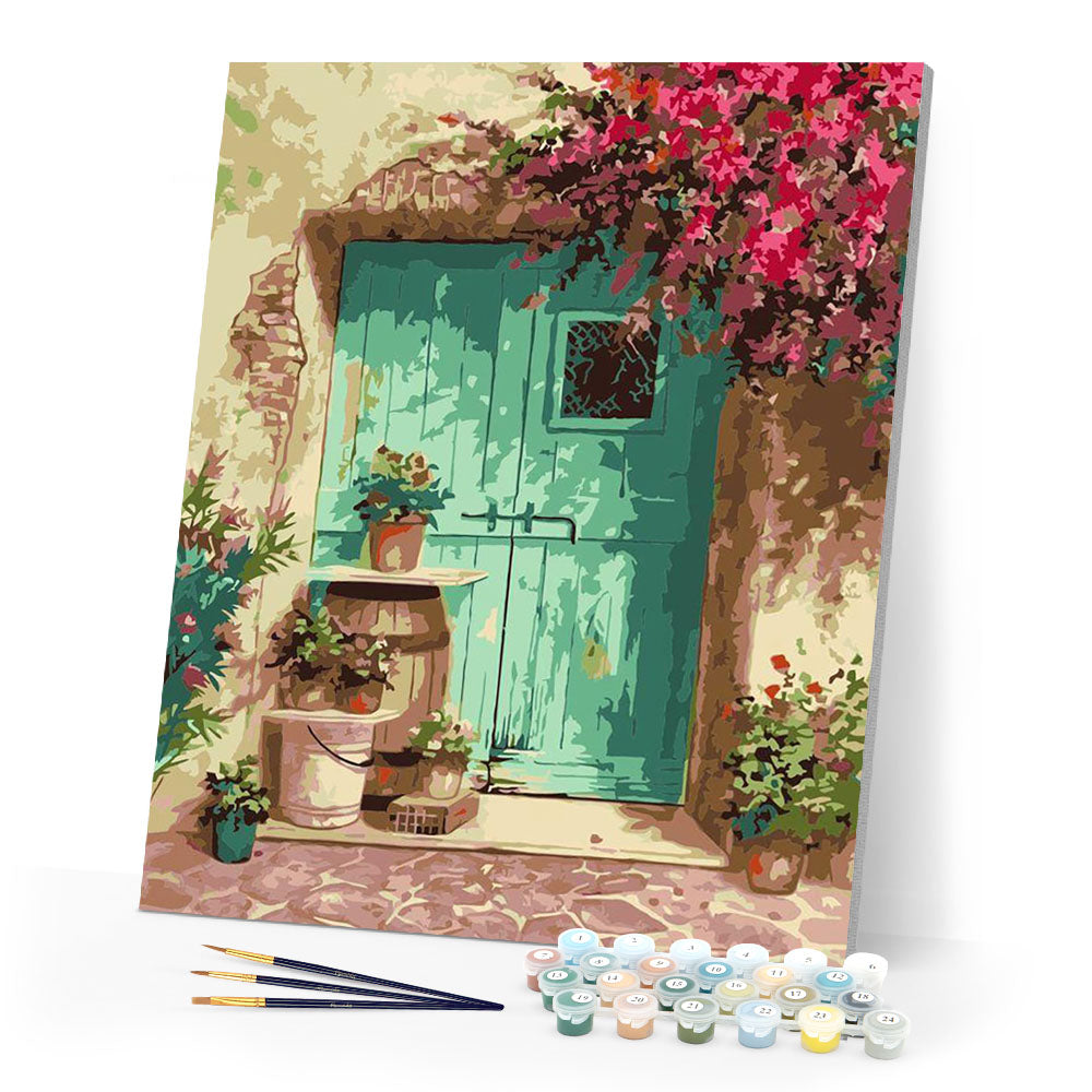 paint by numbers | green door | new arrivals landscapes intermediate | FiguredArt