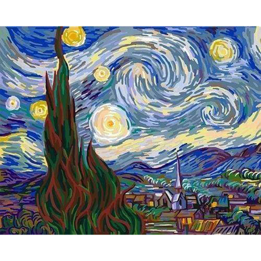 paint by numbers | Van Gogh Starry Night | advanced famous paintings van gogh | FiguredArt