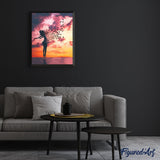 paint by numbers | women and birds at sunrise | new arrivals landscapes animals birds romance easy | FiguredArt