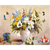 paint by numbers | Butterflies and white vase | animals butterflies easy flowers | FiguredArt