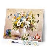 paint by numbers | Butterflies and white vase | animals butterflies easy flowers | FiguredArt