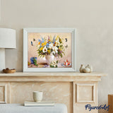 paint by numbers | Butterflies and white vase | animals butterflies easy flowers | FiguredArt