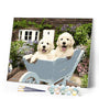paint by numbers | Two Puppies in a Wheelbarrow | animals dogs easy | FiguredArt