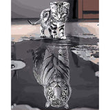 paint by numbers | Kitten Reflective Tiger | animals cats easy tigers | FiguredArt
