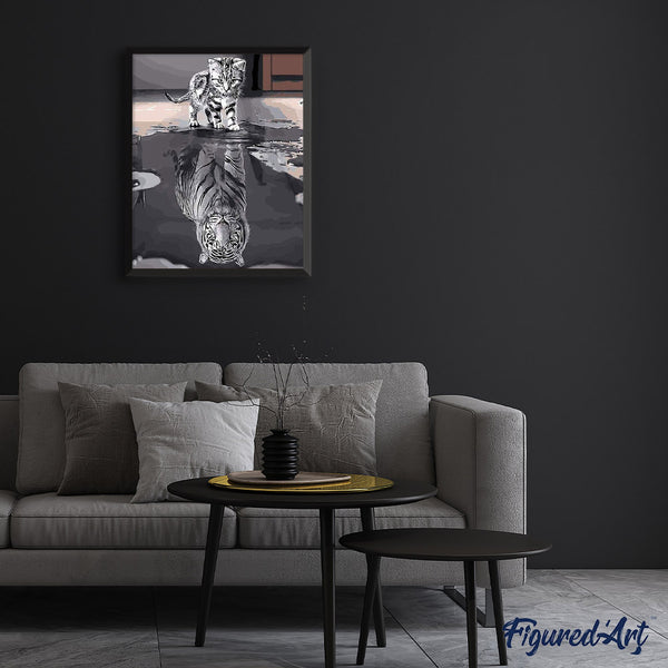 paint by numbers | Kitten Reflective Tiger | animals cats easy tigers | FiguredArt