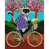 paint by numbers | black cat on the bicycle | new arrivals abstract animals cats easy | FiguredArt