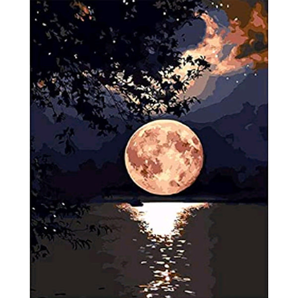 paint by numbers | moon reflection on the lake | new arrivals landscapes easy | FiguredArt