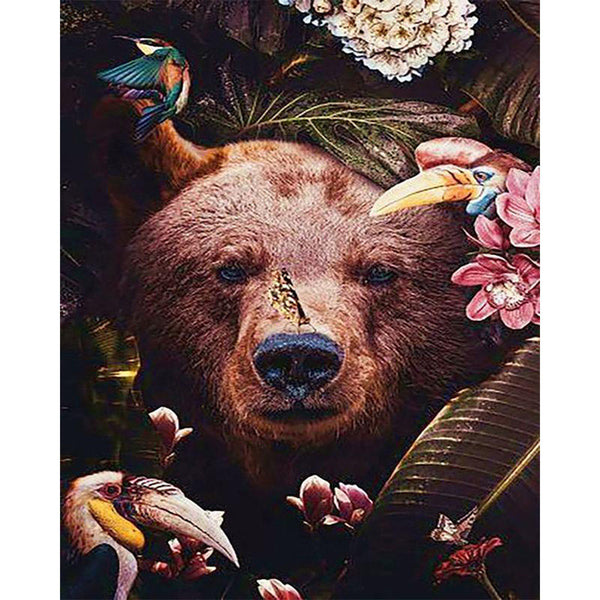 paint by numbers | bear hiding in foliage | new arrivals animals bears advanced | FiguredArt