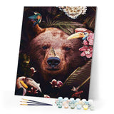paint by numbers | bear hiding in foliage | new arrivals animals bears advanced | FiguredArt