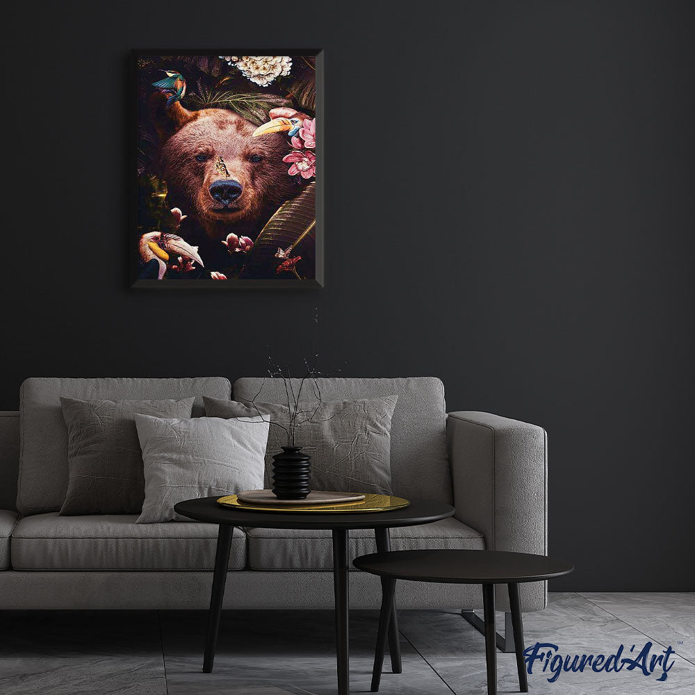 paint by numbers | bear hiding in foliage | new arrivals animals bears advanced | FiguredArt