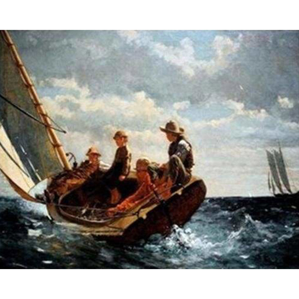 paint by numbers | Children on a Sailboat | advanced ships and boats | FiguredArt