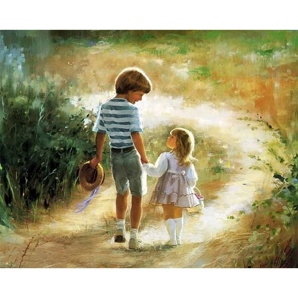 paint by numbers | Brother and Sister walking | advanced romance | FiguredArt