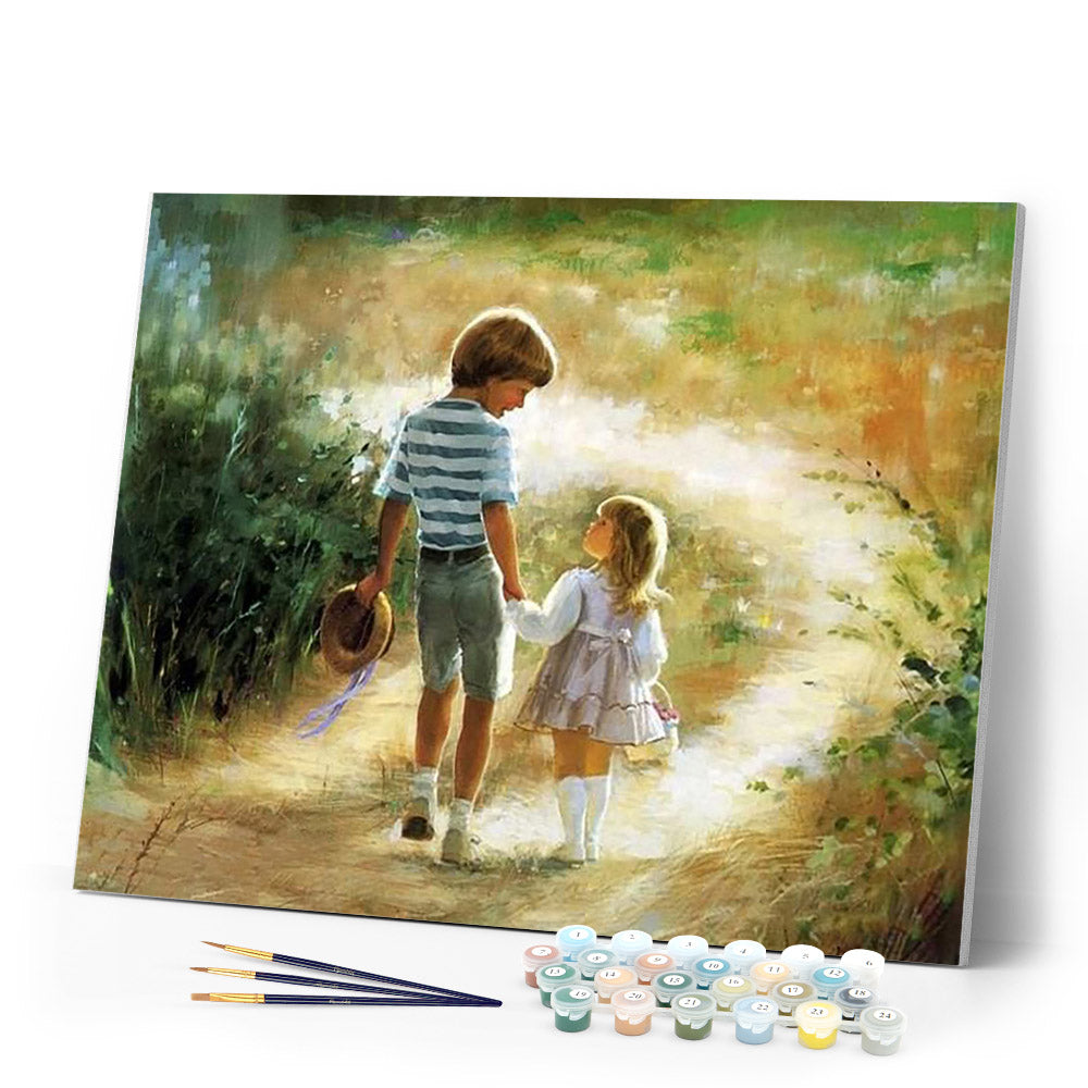 paint by numbers | Brother and Sister walking | advanced romance | FiguredArt