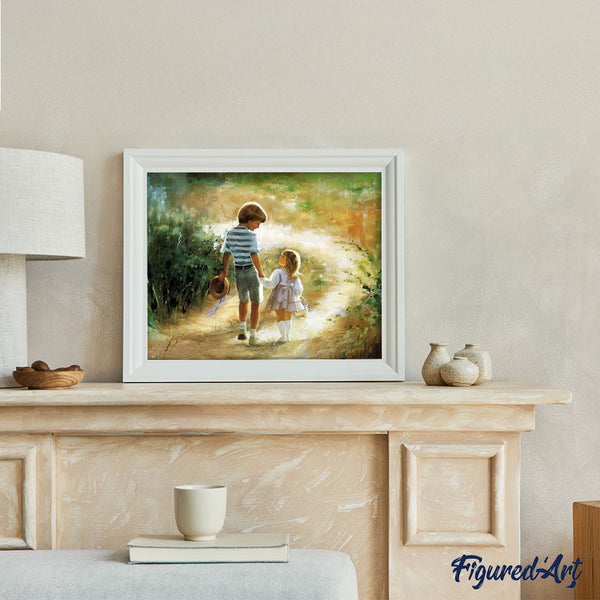 paint by numbers | Brother and Sister walking | advanced romance | FiguredArt