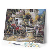 paint by numbers | Bicycle in front of the House | intermediate landscapes | FiguredArt