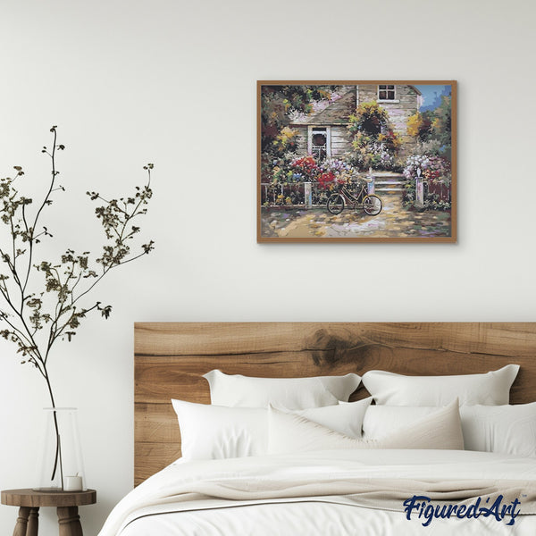 paint by numbers | Bicycle in front of the House | intermediate landscapes | FiguredArt