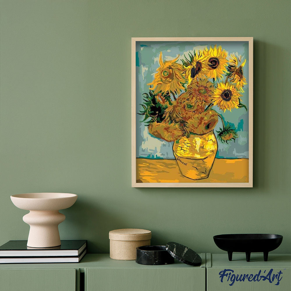 paint by numbers | Van Gogh - Sunflowers | easy famous paintings flowers van gogh | FiguredArt