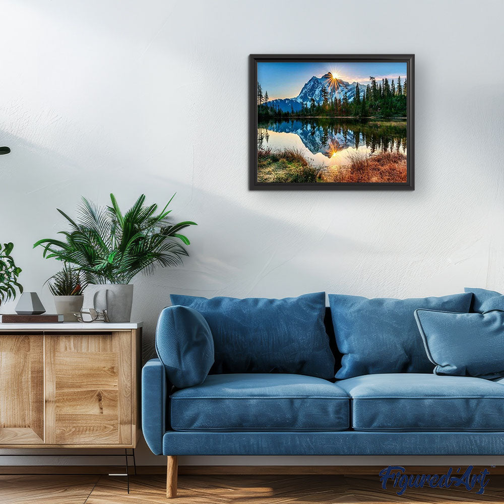 paint by numbers | Lake and Mountain reflection | intermediate landscapes | FiguredArt