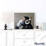 paint by numbers | Monkey wearing headphones | animals easy monkeys | FiguredArt