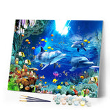 paint by numbers | Dolphins and Sea | advanced animals dolphins fish | FiguredArt