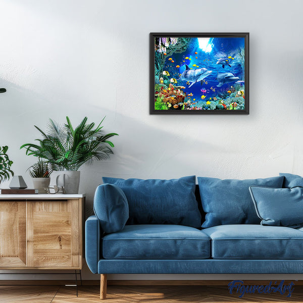 paint by numbers | Dolphins and Sea | advanced animals dolphins fish | FiguredArt