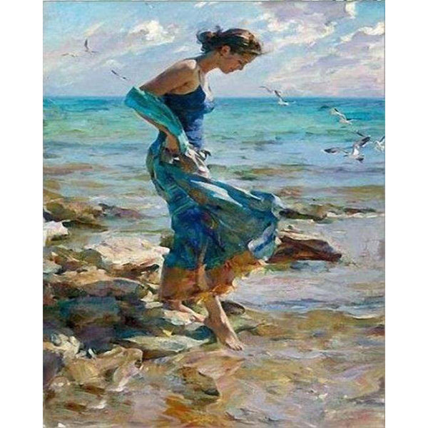 paint by numbers | Feet in water during Summer | intermediate landscapes portrait | FiguredArt