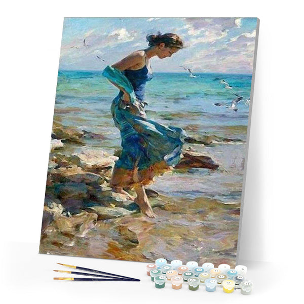 paint by numbers | Feet in water during Summer | intermediate landscapes portrait | FiguredArt