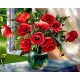 paint by numbers | Bouquet of Red Flowers | easy flowers | FiguredArt